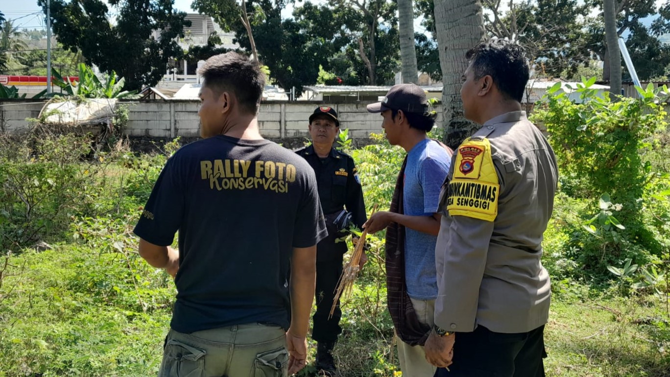 Mencegah Penangkapan Burung, Himbauan Bhabinkamtibmas di Desa Senggigi