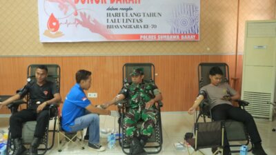 Donor Darah Warnai Peringatan HUT Lalu Lintas ke-70