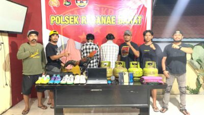 Nekat Bobol Kos-Kosan, dua orang Pria dan Wanita Penadah Berujung Ditangkap Tim Opsnal Polsek Rasbar