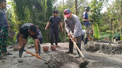 Sinergi Kades dan Prajurit, Talud TMMD Giri Madia Dikebut