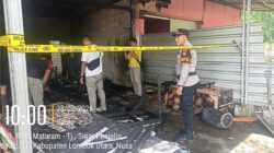 Respon Cepat Pamapta Polres Lombok Utara Cek TKP Kebakaran Kios di Medana