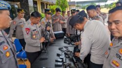 Kapolres Sumbawa Barat Pastikan Kesiapan dan kedisiplinan personel dalam penggunaan Senpi Dinas