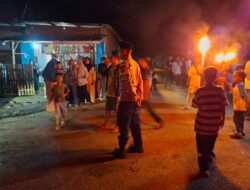 Polsek Soromandi Laksanakan Pengamanan Pawai Obor Menyambut Lebaran Idul Fitri