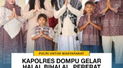 HALAL BIHALAL DI KEDIAMAN KAPOLRES DOMPU, PERERAT SILATURAHMI KELUARGA BESAR POLRES DOMPU