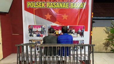 Curi Pagar Kantor Camat Rasbar, Dua Pria Disergap Tim Opsnal Polsek Rasbar