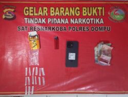 Pengungkapan Kasus Narkoba, Satresnarkoba Polres Dompu Sita 16 Poket Sabu