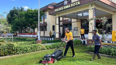 Ciptakan Lingkungan Bersih, Polres Bima Kota Gelar Kurvey Bersama