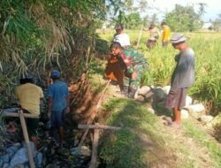 Babinsa Monitoring Irigasi Tersier, Perkuat Harapan Petani di Peteluan Indah