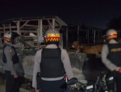 Cegah Aksi 3C, Sat Samapta Polres Lombok Barat Intensifkan Patroli Malam di Desa Jembatan Kembar