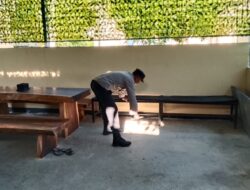 Polsek Pemenang Amankan Pertandingan Sepak Bola Liga 4 Piala Bupati KLU di GOR Mini Pemenang