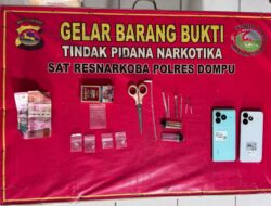 Satresnarkoba Polres Dompu Amankan Dua Terduga Pelaku, Sita Diduga Sabu Seberat Bruto 1,13 Gram di Cempi Jaya