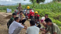 Bhabinkamtibmas Polsek Monta Hadiri Undangan Peletakan Batu Pertama Pembangunan Irigasi di So Safahu Desa Sondo
