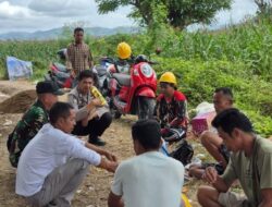 Bhabinkamtibmas Polsek Monta Hadiri Undangan Peletakan Batu Pertama Pembangunan Irigasi di So Safahu Desa Sondo