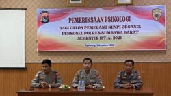 Pastikan Pemegang Senpi Organik Layak Secara Psikologis, Polres Sumbawa Barat Gelar Pemeriksaan Psikologi Personel