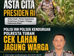 Dukung Asta Cita Presiden RI, Polisi RW Polsek Kenduruan Polresta Tuban Cek Lahan Jagung Warga
