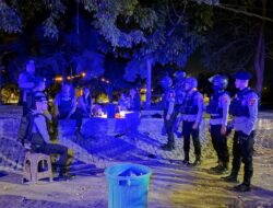 Jaga Kamtibmas Malam Hari, Sat Samapta Polres Bima Kota Intensifkan Patroli Blue Light