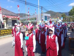 Polsek Monta Kawal Acara Karnaval Tingkat SD Kecamatan Monta Dalam Rangka Memeriahkan HUT Kemerdekaan RI Ke-81