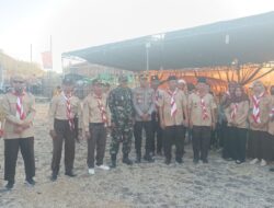 POLSEK HU’U AMANKAN UPACARA PEMBUKAAN PERKEMAHAN AKBAR HUT PRAMUKA KE-64