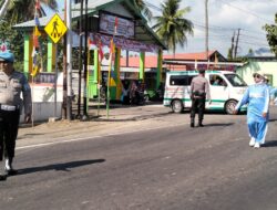 Kapolsek Alas Barat Pimpin Langsung Pengamanan Lomba Gerak Jalan 162 Regu Tingkat SMA, Instansi, dan Umum