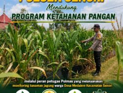 DUKUNG PROGRAM ASTA CITA KETAHAN PANGAN, ANGGOTA POLSEK KEREK POLRESTA TUBAN TURUN KE LAHAN PETANI