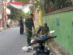 Babinsa dan Warga Rembige Barat Bersihkan Lingkungan Bersama