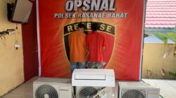 Bongkar Barbershop, Dua Terduga Pelaku Pencurian AC Diciduk Polsek Rasbar