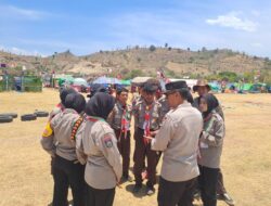 Sat Binmas Polres Bima Kota Cek dan Bina Anggota Saka Bhayangkara dalam Perkemahan Bakti Pramuka