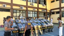 Personel BKO Polda NTB Bersama Sat Samapta Polres Bima Kota Gelar Latihan Dalmas
