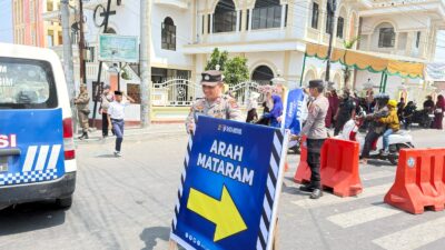 Sat Lantas Polres Lombok Timur Rekayasa Arus Lalu Lintas, 220 Personel Amankan Hultah NWDI ke-91 di Anjani