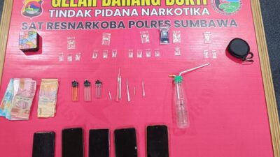 Kerap Edarkan Narkoba, Tim Opsnal Satresnarkoba Polres Sumbawa Amankan Dua Orang dan 13 Poket Sabu