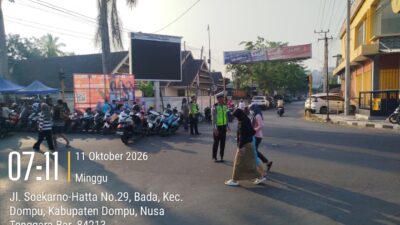 Sat Lantas Polres Dompu Amankan Car Free Day, Ajak Masyarakat Utamakan Keselamatan Berkendara