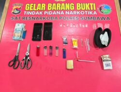 Gerebek Sarang Narkoba di Plampang, Tim Gabungan Polres Sumbawa dan BNNK Amankan Terduga Pengedar Beserta 9 Poket Sabu