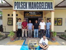 POLSEK MANGGELEWA AMANKAN TERDUGA PELAKU PENCURIAN MESIN POMPA AIR, KERUGIAN KORBAN DITAKSIR RP3 JUTA